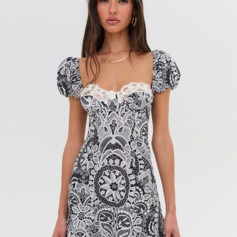 NWT For Love & Lemons Taylor Mini Dress Size SS / Black